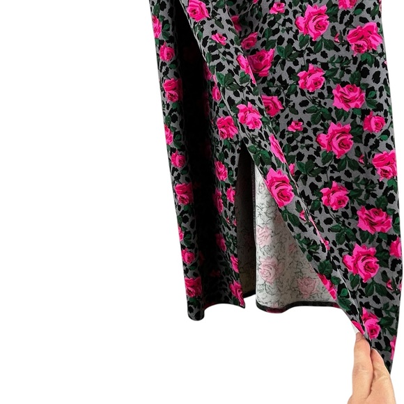 NEW Betsey Johnson Midi Dress Leopard Cheetah Print with Roses Sz 16 NWT - Picture 13 of 16